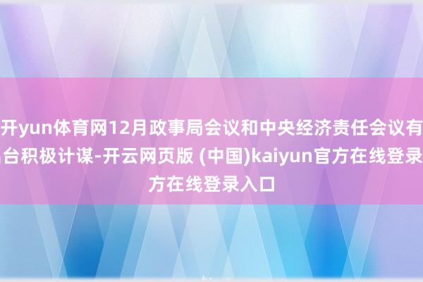 开yun体育网12月政事局会议和中央经济责任会议有望出台积极计谋-开云网页版 (中国)kaiyun官方在线登录入口
