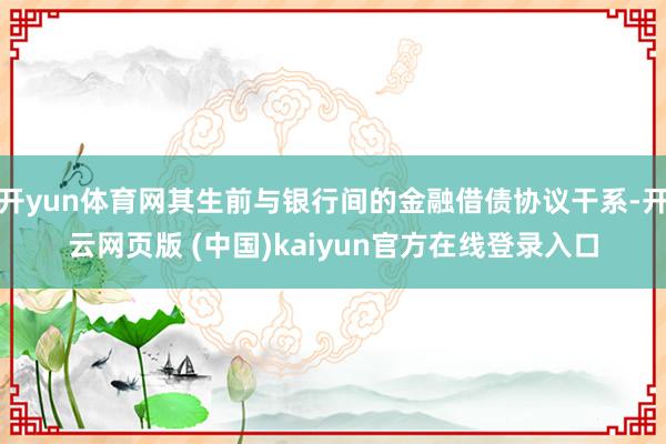 开yun体育网其生前与银行间的金融借债协议干系-开云网页版 (中国)kaiyun官方在线登录入口